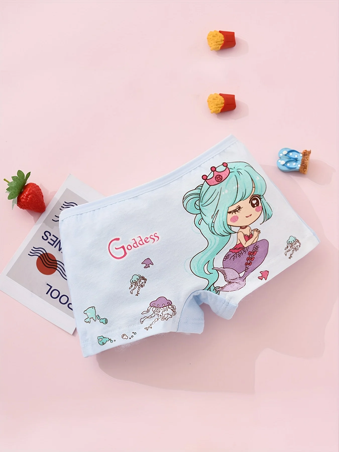 4-Pack Flat Cornered Underwear, Children's cartoon Four Cornered Underwear, cartoon Cute, Soft, Breathable and Comfortable