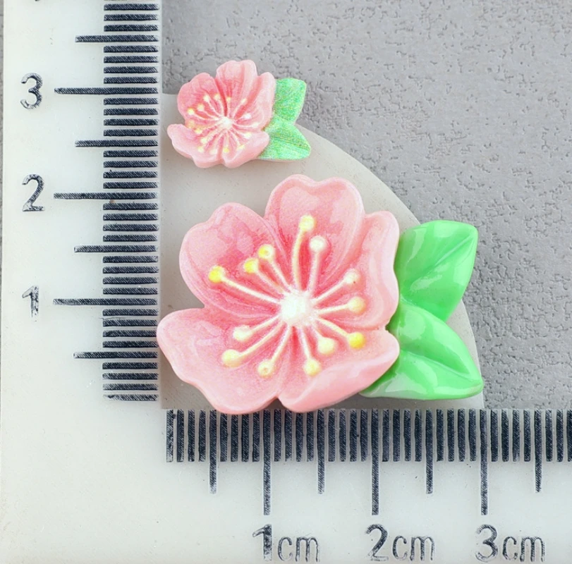 New Pink Peach Flower Resin Scrapbook Diy Jewelry Children Gift Hairpin Accessories Girls Beautiful Sakura Spring Slime Charms