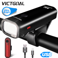 VICTGOAL Bike Light USB Rechargeable Front LED Waterproof Cycling Flashlight For Bicycle Lights Headlight Rear Taillight Sets