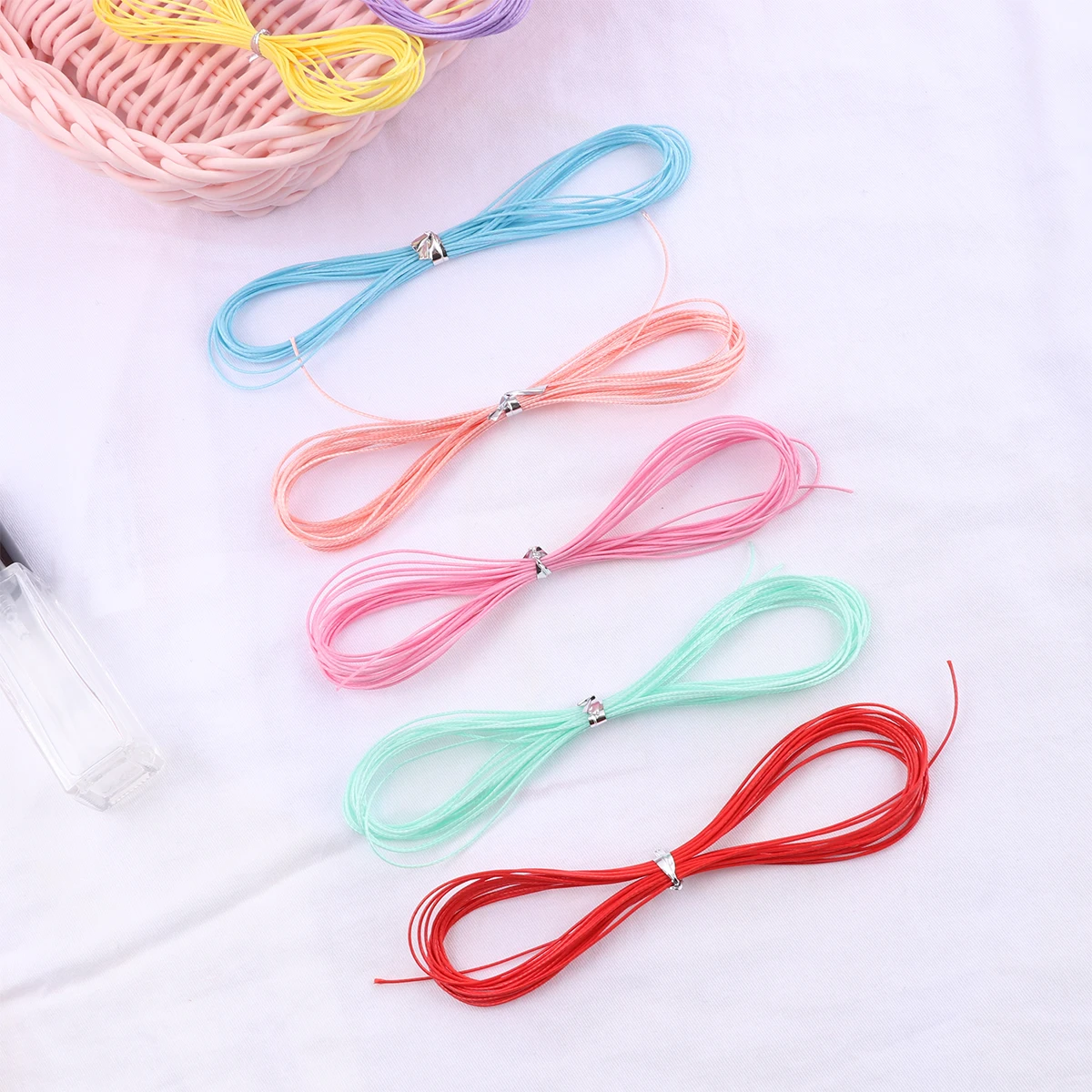 

10 Pcs H Woven Rope Braided Supply Jewelry Elastic Bracelets DIY Necklace Hanging Mixed Colors Craft Accessories