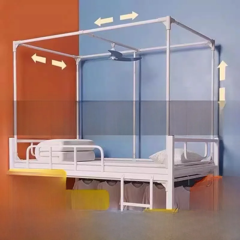 thickened-painted-retractable-bed-curtain-bracket-for-student-dormitory-mosquito-net-stand-universal-bed-frame-support