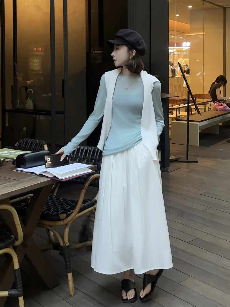 

Удобный легкий дышащий топ из водорастворимого трикотажа с манжетами для весны и лета, приятный для кожи, для повседневной носки