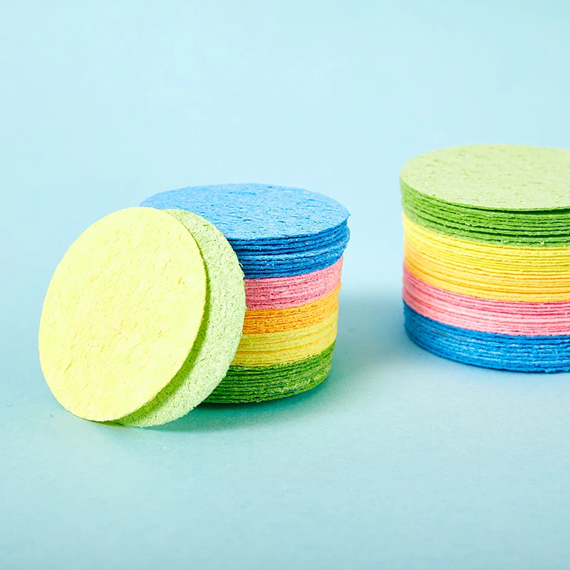 50/100 قطعة مضغوط السليلوز الطبيعي الوجه التطهير الإسفنج ماكياج إزالة القطن الوجه غسل فرشاة العناية بالبشرة أدوات #2