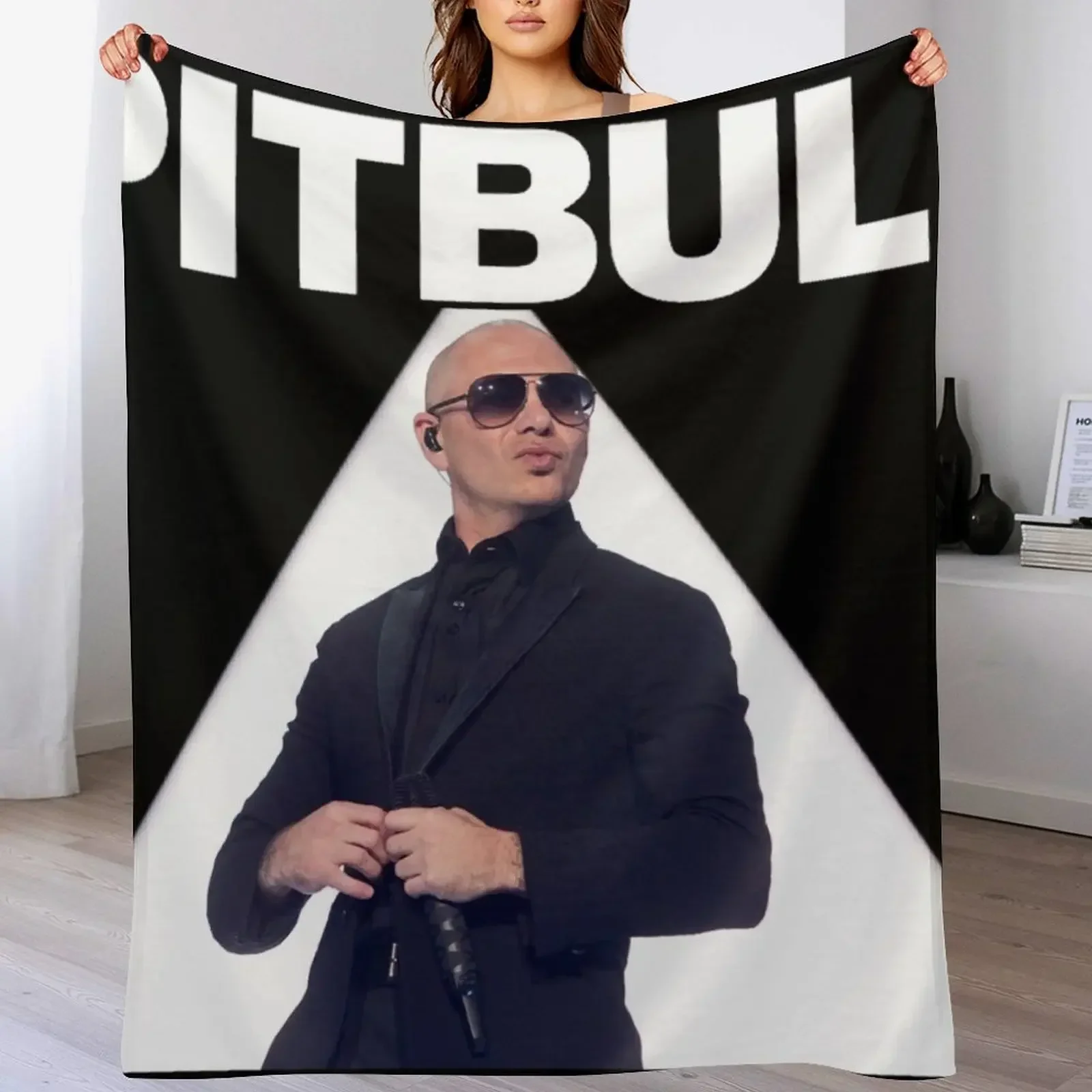 

Mr Worldwide Pitbull Rapper Throw Blanket Cute Plaid Flannel cosplay anime Blankets