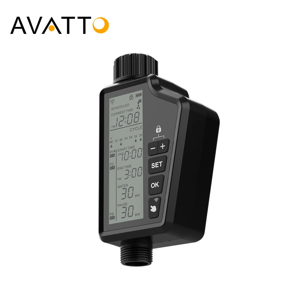AVATTO Tuya WiFi EU/US Smart Watering Timer,Outdoor Home Garden Lawn Automatic Irrigation Controller Support Alexa Google Home