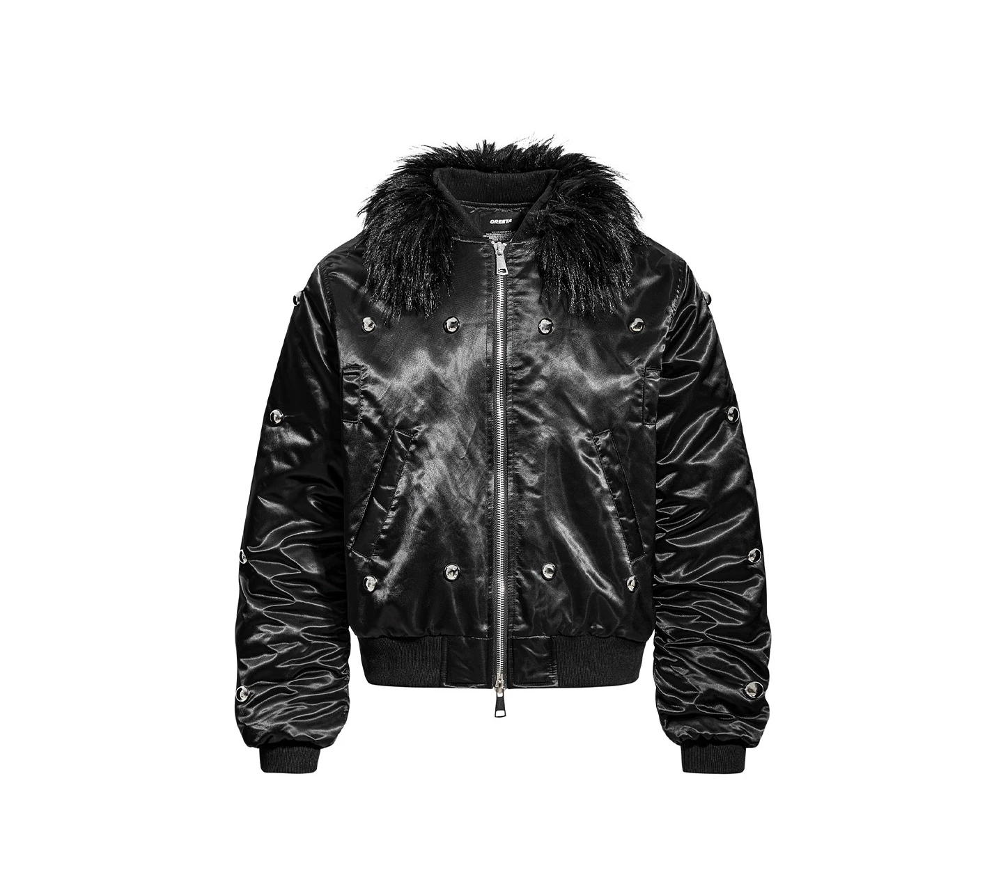 2025 شتاء جديد الأمريكية الرجعية الشرير نمط الرجال الأسود الدافئة سميكة عارضة سترة قطن قصيرة مع طوق الفراء #3