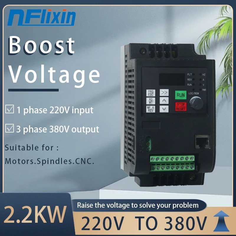 2.2/4/5.5/7.5/11KW Frequency converter 220 to 380 VFD single phase input and three phase output