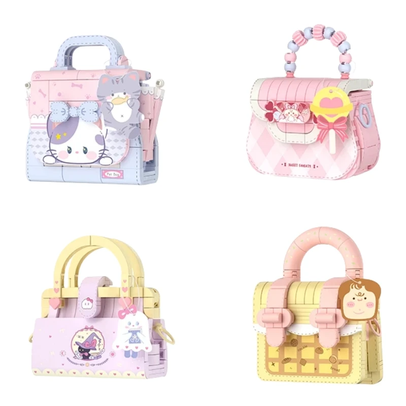 Mini Bag Series Building Blocks Cute Princess Soft Cat Candy Bobo Educational Assembly Toys Desktop Ornaments Girls Gift