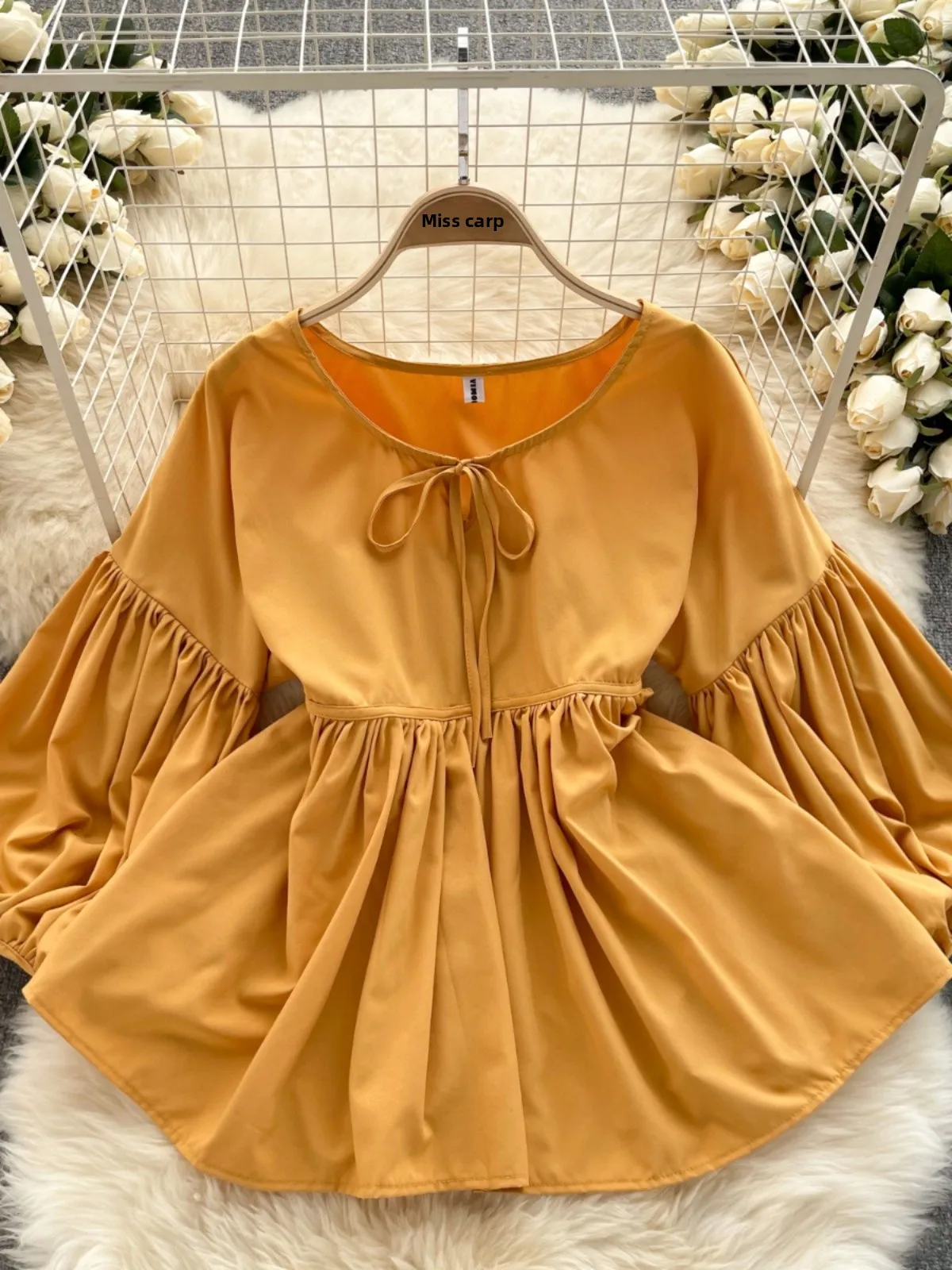 Retro Bubble Sve irt Cravatta a nastro dal design ampio da donna Autunno Inverno Lusso Ladylike Top coreano Sle Fibra di poliestere