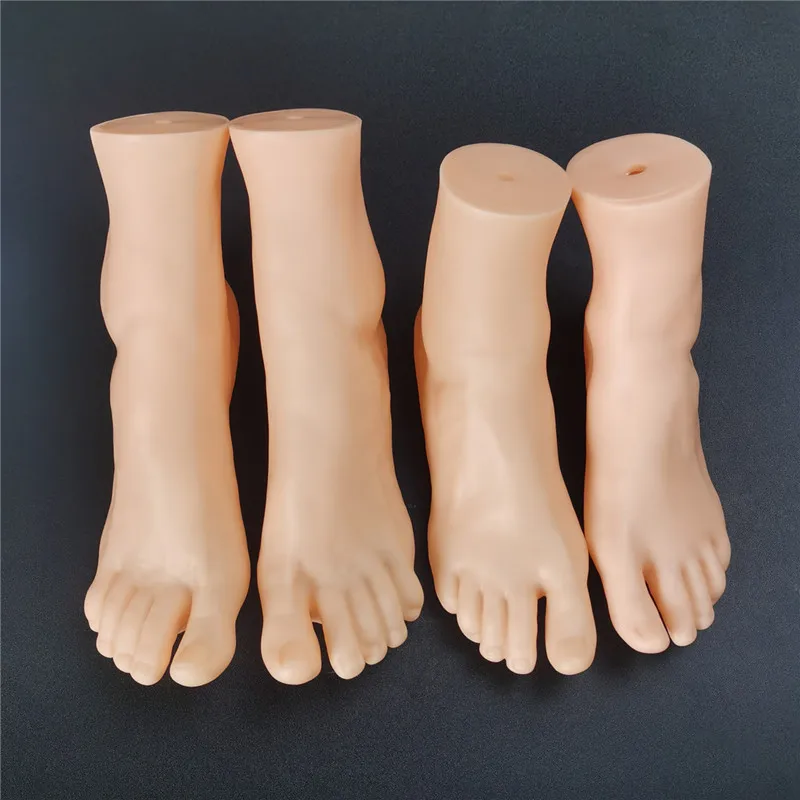 Simulation Mannequin Left and Right Feet Skin Color PVC Hard Foot Model Shoes Ankle Chain Display Slippers Model Art Sketch