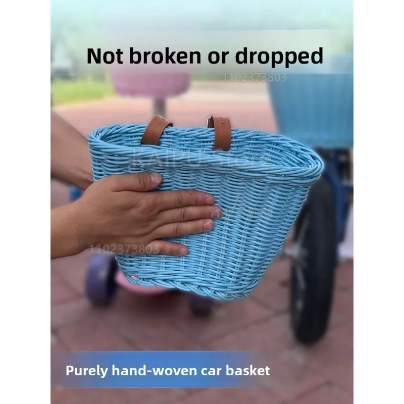 

Детская велосипедная корзина, тканая ретро-корзина, балансировочный скутер, аксессуары для передней корзины, аксессуары для велосипеда