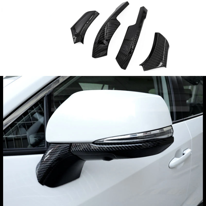 

Side Door Rear View Mirror Trim Carbon Fiber color for Reverse Fit for Toyota RAV4 Rav 4 2019 2020 Mirror Accessories