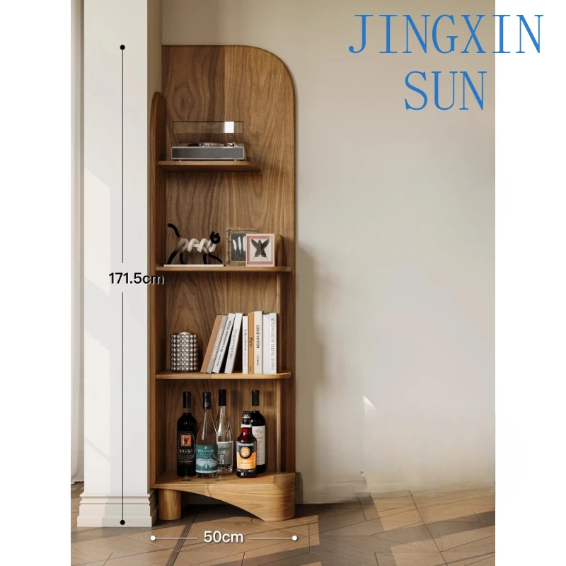 Flowing Clouds and Flowing Water Corner Shelf Black Walnut Corner Shelf