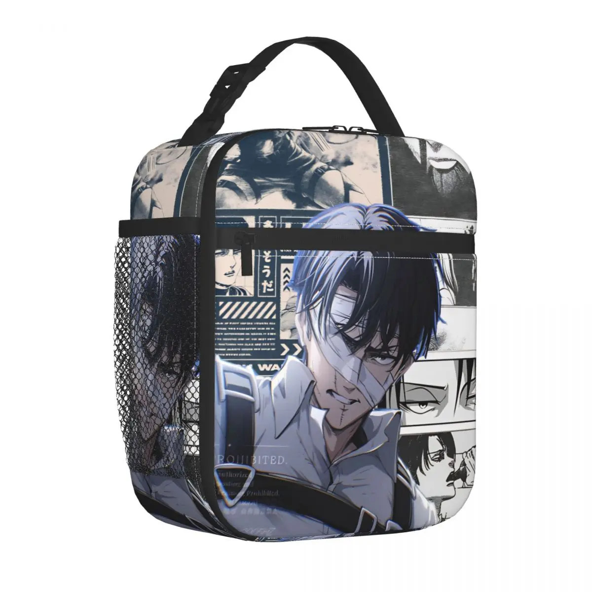 Levi Ackerman Insulated Lunch Bag Leakproof manga Meal Container Cooler Bag Tote Lunch Box Beach Outdoor Food Bag