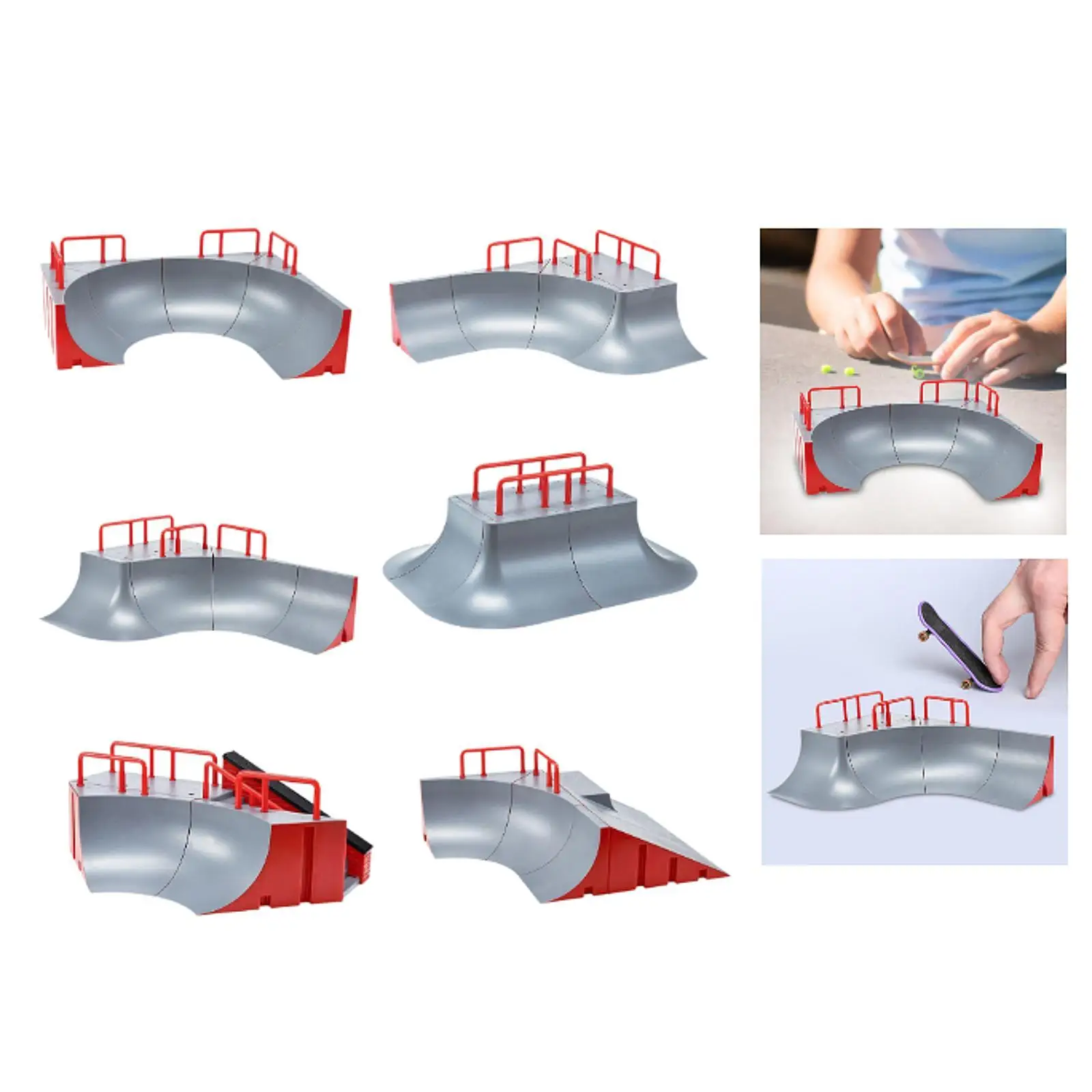 Finger Skateboard Ramps Toy Creative Easy to Carry Finger Skateboard Track Scene Prop for Kids