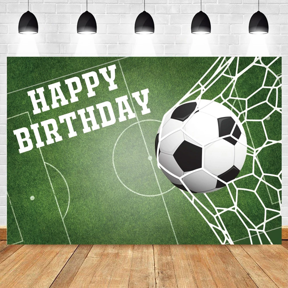 Football Birthday Backdrop Soccer Field Stadium Grassland Baby Boy Portrait Photo Background Cake Table Banner Photography Props