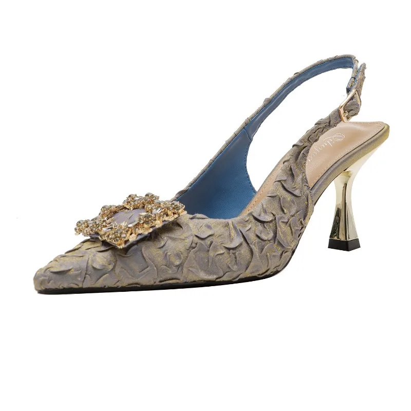 

Women's Shoes French Pointed Rhinestone High Heels Luxury Banquet Shoes for Women Designer Shoes High Heel Sandals Single Shoe