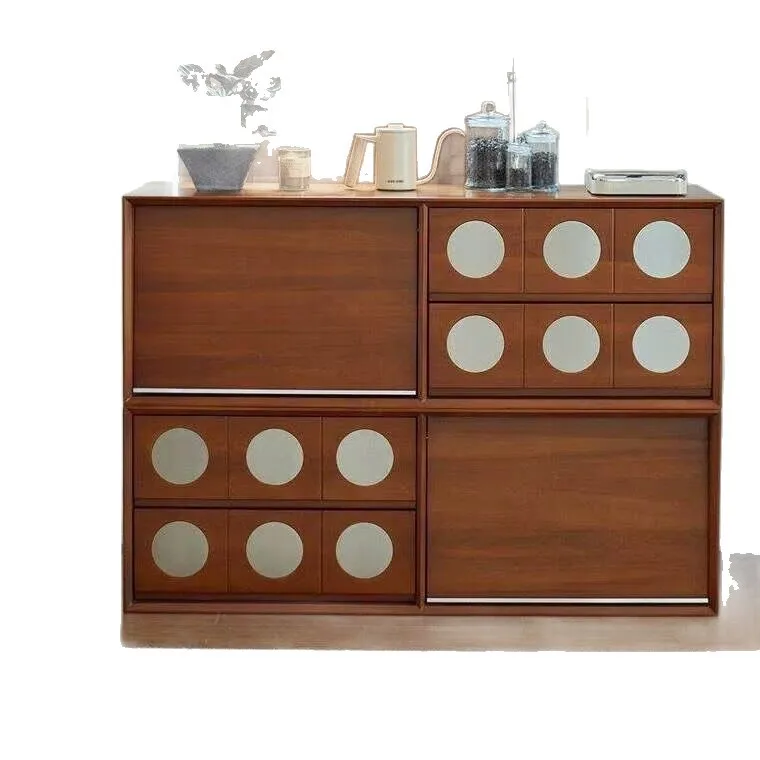 CX solid wood combination TV, retro storage locker integrated French floor combination cabinet