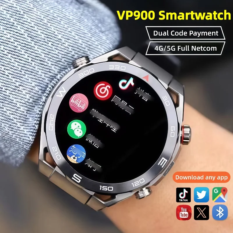 

2025 Smartwatch GPS Navigation AMOLED HD Screen Fitness 4G Sim Card Camera Video Call Waterproof