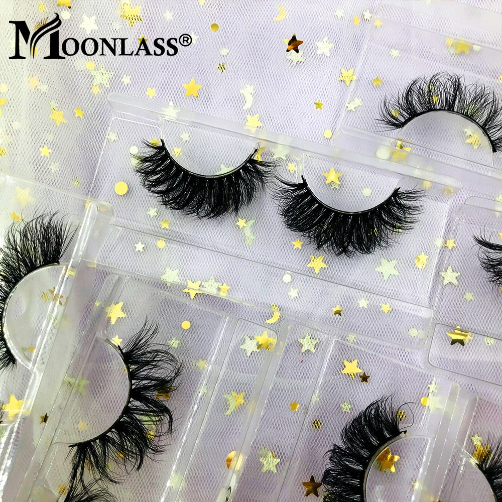 

Moonlass 20/30/50 Pairs Cross 18-22MM Messy Natural Lashes Like Extension Fluffy Soft False Eyelashes Clear Tray Bulk Makeup