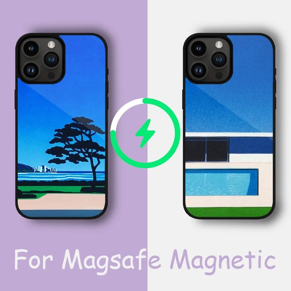 Hiroshi Nagai Art Phone Case For iPhone 15 14 13 12 11 Pro Max Plus Phone Magnetic for Macsafe Cases Cover