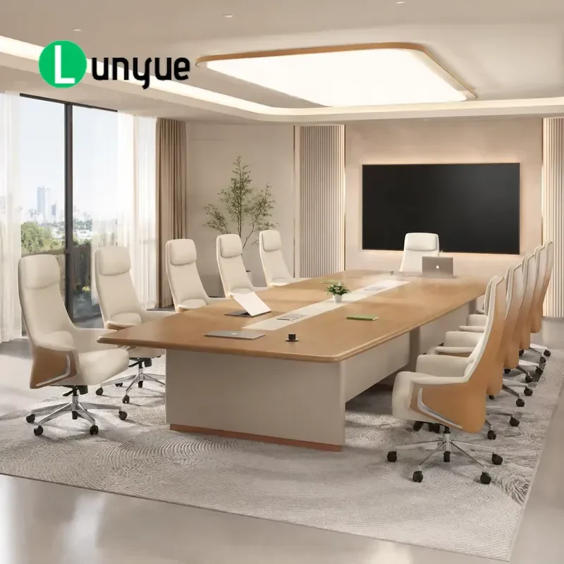 Nordic Luxury Executive Conference Table for Project Meetings and Business Events Modern Office Furniture Durable Design