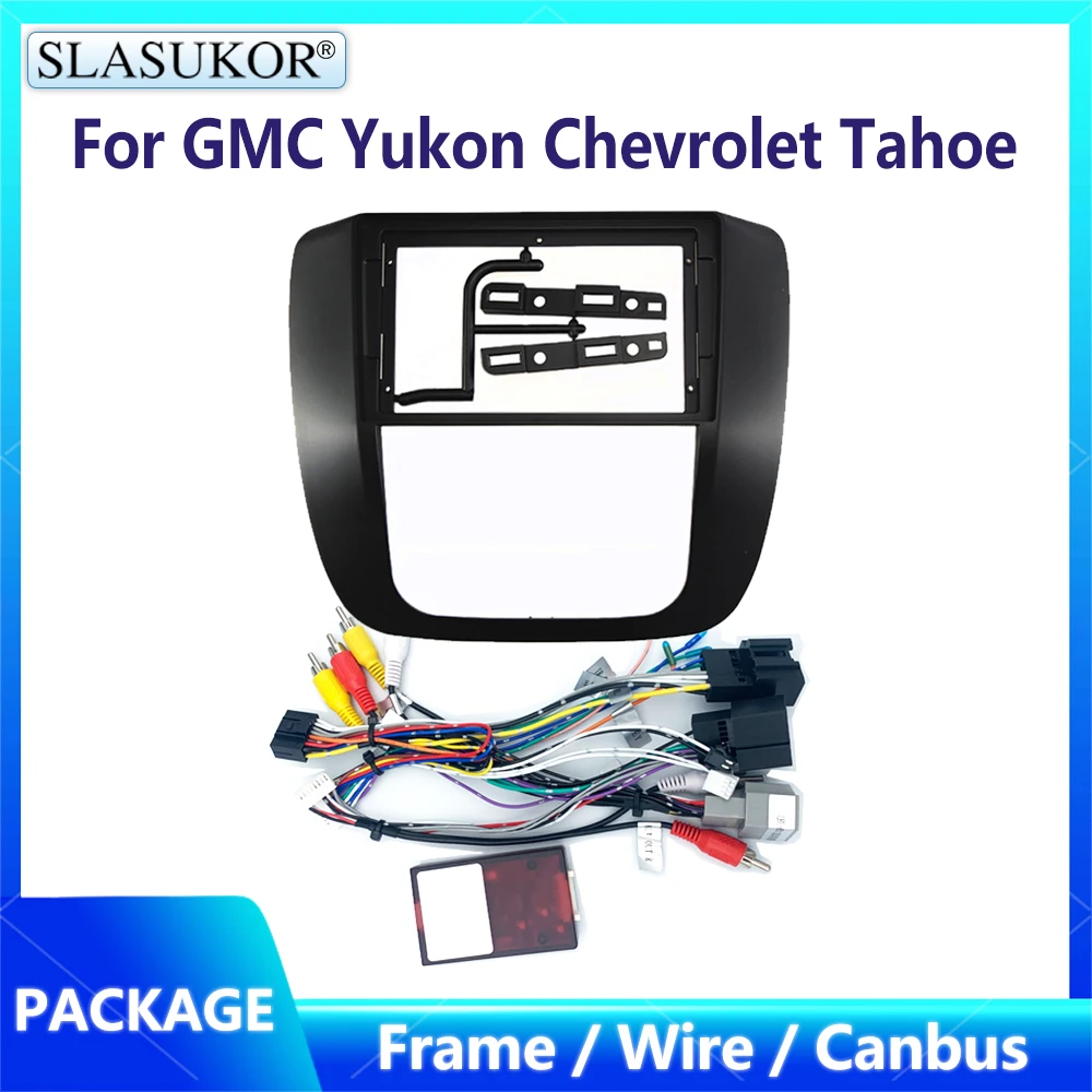

9" Fascia For GMC Yukon Chevrolet Tahoe 2007-2013 Frame Video Panel Player Audio Frame Dashboard Mount Suit Accessories Wire