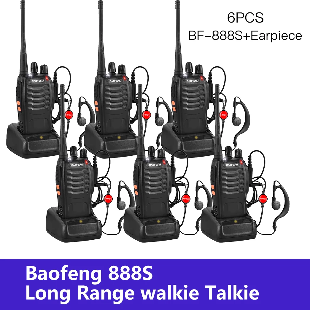 2/4/6pcs Baofeng BF-888S Wholesale Original 3-5km Long Range Walkie Talkie 16CH UHF 400-470MHz USB/EU/US Portable Two Way Radio