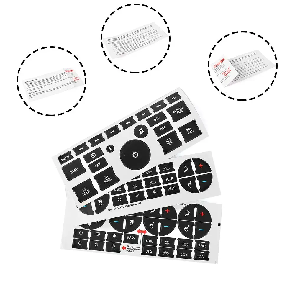 Installation Button Parts Car Interior Stickers Control Button Decal Climate Control Replacement Button Repair Decoration