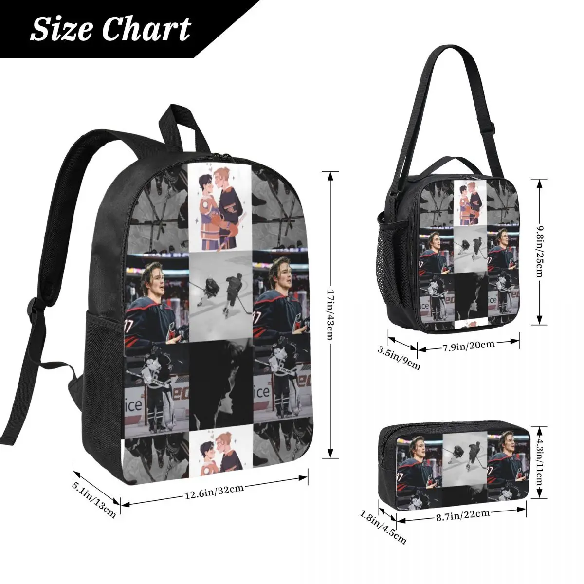 3-teiliges beheiztes Rivalry Shane Ilya Rozanov Rucksack-Set für Kinder, Stifttaschen, Büchertaschen-Sets mit Lunchbox für Studenten, Rucksack