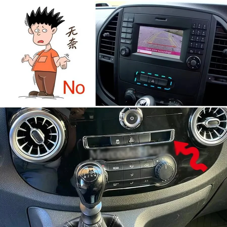 

Совместимые кнопки освещения для Mercedes Benz Vito 114, Mixto W447, аварийная панель, центральная панель, экраны Android с кнопками, радио