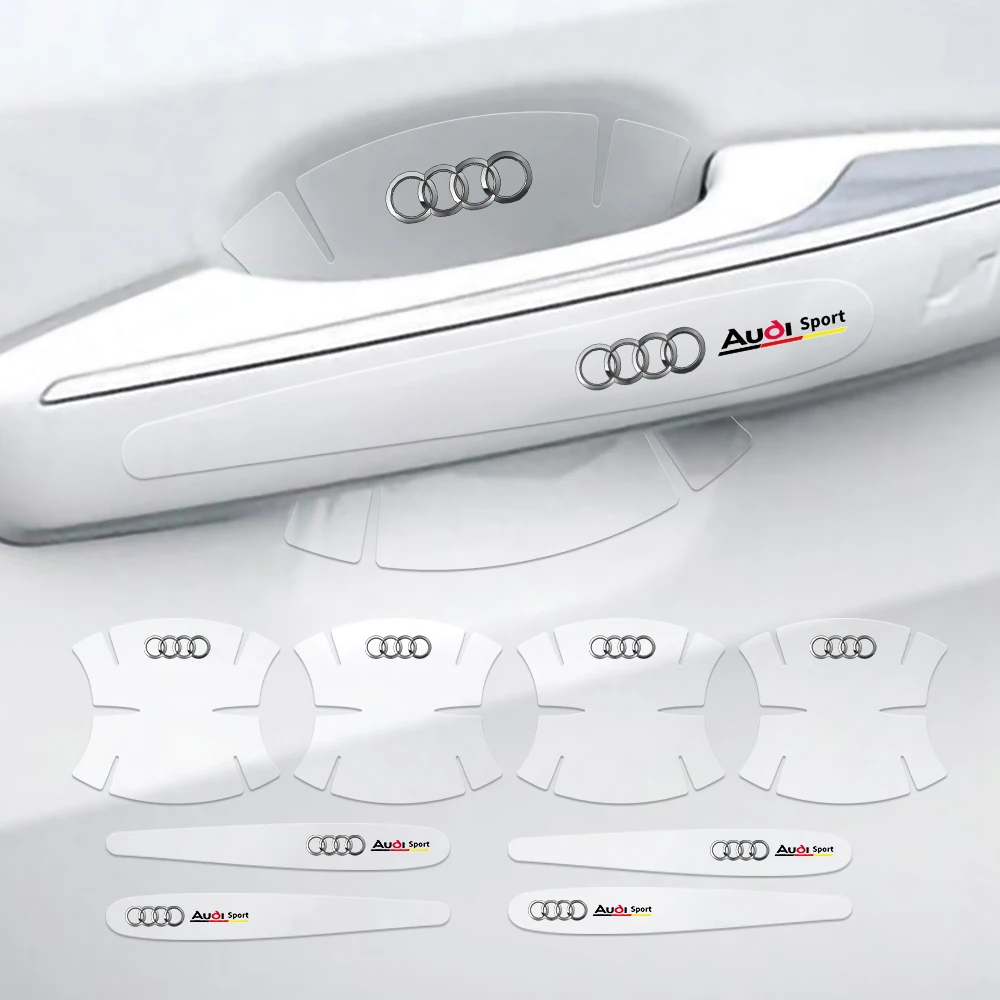 4/8 шт. ПВХ автомобильная дверная ручка чаша против царапин наклейка для Audi SLine S3 S4 S7 S6 A5 A3 A4 RS A6L A7 A1 A4L Q3 Q5 Q7 A8L TT