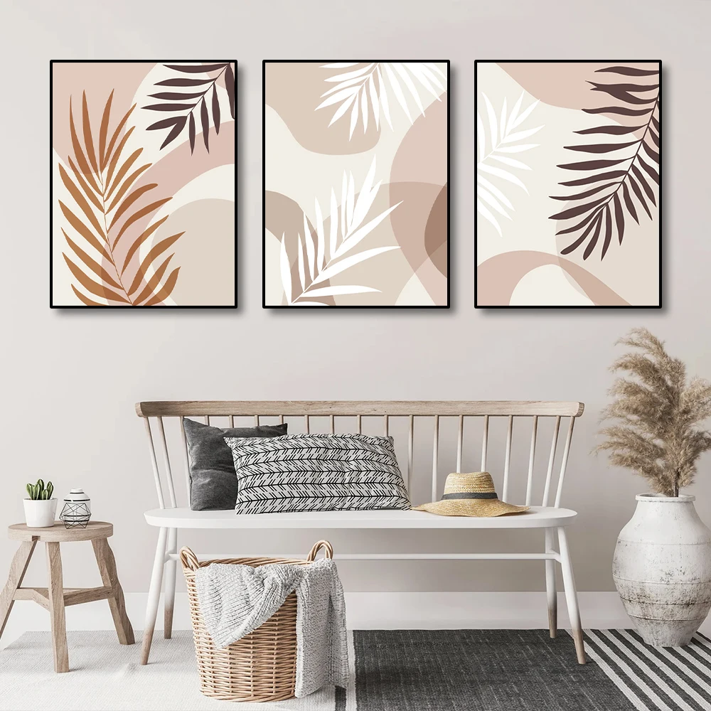 Boho Abstract Wall Art Prints, Boho Wall Decor Prints, Scandi Art, Mid Century Prints,Brown,Beige,Orange, Terracotta  poster