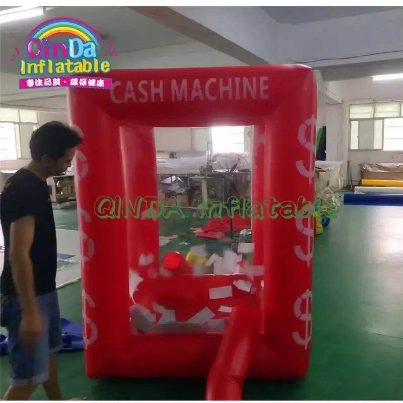 Cabina inflable de la máquina del dinero del cubo del efectivo del PVC/recogedor inflable del efectivo con 2 sopladores de aire para la publicidad/evento