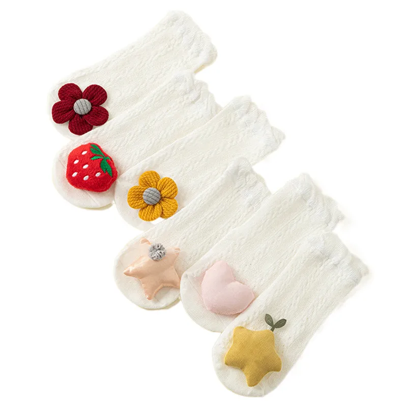Non-Slip Sole Baby Socks with Grips Soft Cotton Mesh Socks for Crawling Cute Animal Toddler Socks Breathable for Spring Summer