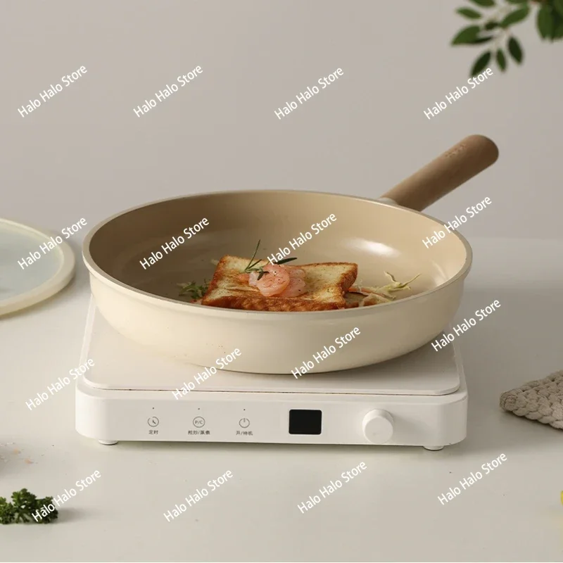 Home Ceramic Frying Pan Light Oil Less Smoke Pots for Kitchen Multifunctional Pancake Pan Universal Cooking Range