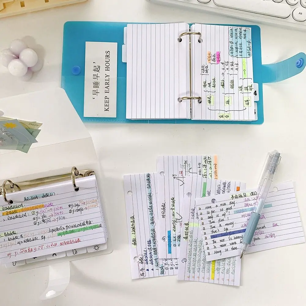Criativo diy caderno de folhas soltas buraco duplo macaron cor bloco de notas linha horizontal diário planejador escola escritório