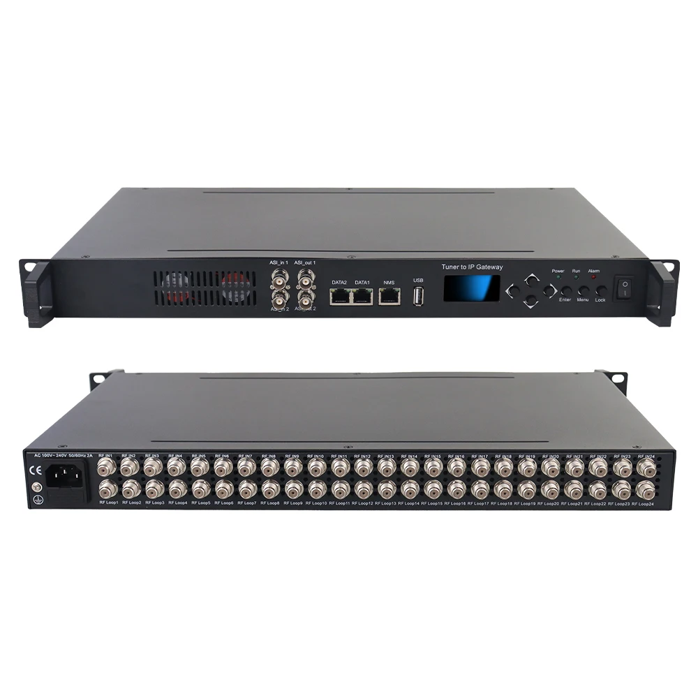 SFT3508B 24*FTA DVB- S/S2 to IP Receiver, DVB-C/T/T2 /ISDB-T/ATSC Tuner to IP Converter