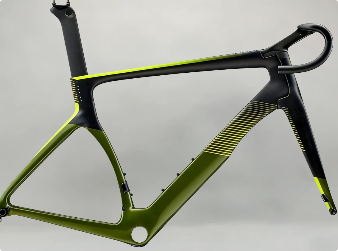 

hot! Bicycle Frame UD Glossy Matte Carbon Road Frameset with Handlebar T1100 Many Colors customize
