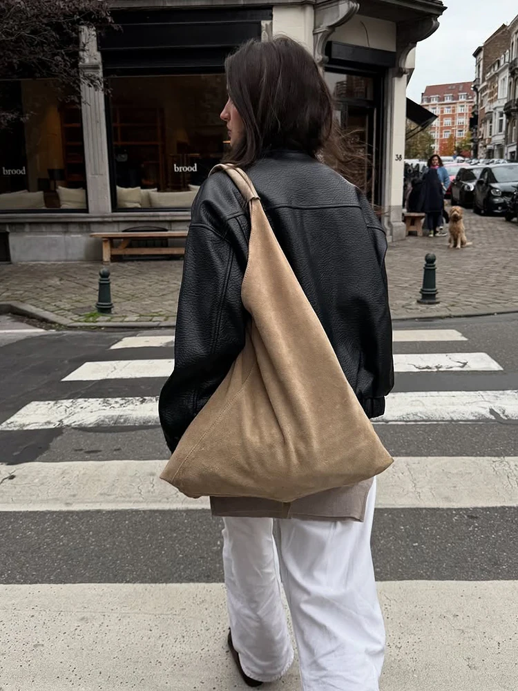 Chaqueta corta de cuero negra Retro para mujer, chaquetas holgadas de manga larga con cuello levantado y cremallera, prendas de vestir para ir al trabajo diario