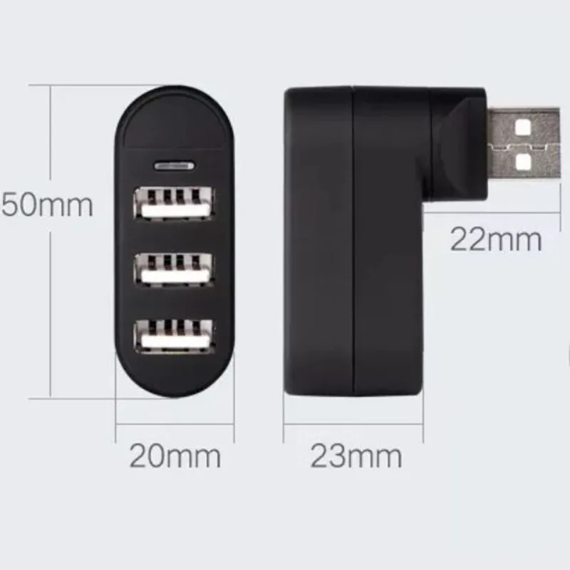 180 Độ Mini USB 2.0 3 Cổng Tốc Độ Cao Hub Bộ Chia USB Cáp Cho Máy Tính Laptop Bộ Chia Ladron puertos Usb