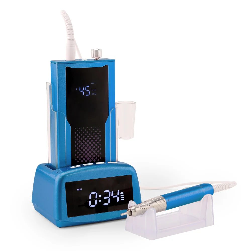 2025 New 85w Rechargeable Nail Drill Portable 45000RPM Cordless Electric Nail Drill Machine Manicure with Charing Base