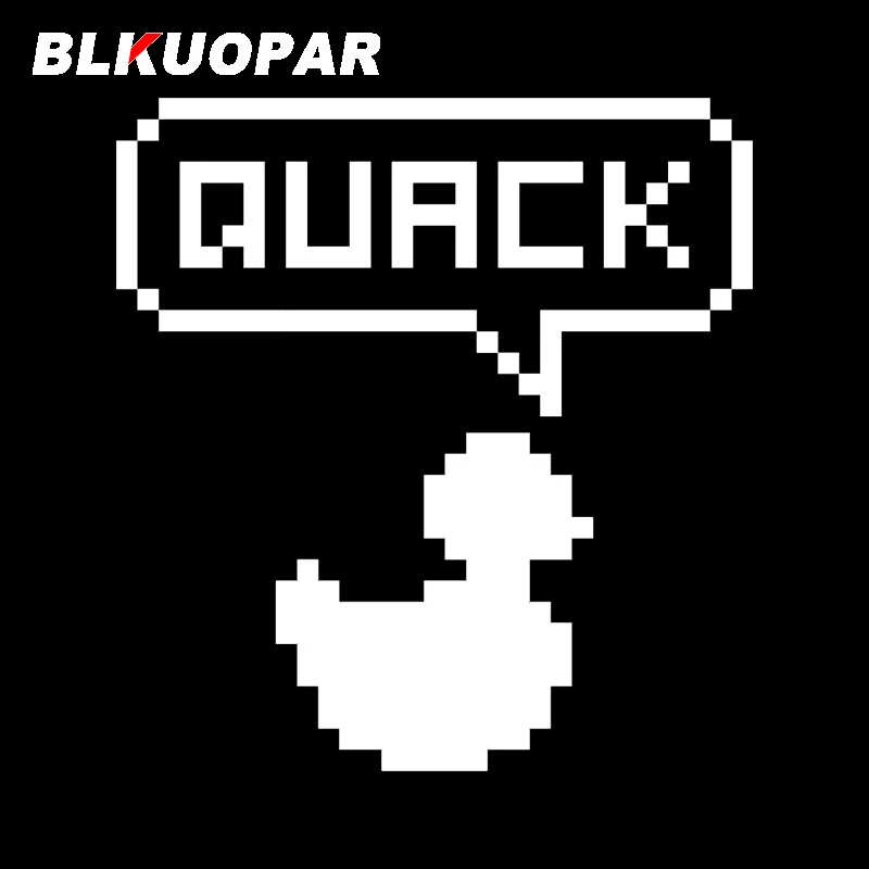 BLKUOPAR Pixel Yellow Duck Says Quack Car Sticker Vinyl Waterproof Die Cut Decal Personality Motorcycle Air Conditioner Helmet