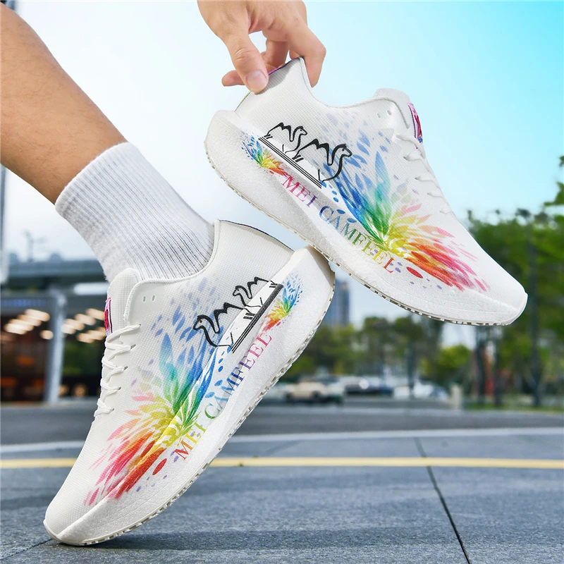

2026 New Model Professional Racing Student Mesh Sports Shoes with Full-Rotation Carbon Plate Ultra-Light Running Shoes for Men