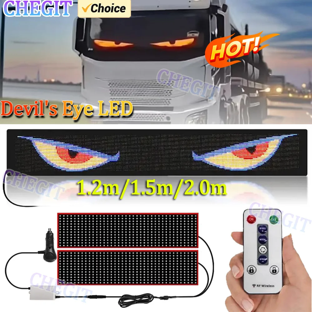 

Devil Eye LED Remote Control Truck Matrix Pixel Panel Soft Foldable Lighting Graffiti Scrolling Stick up Text Board Windshield