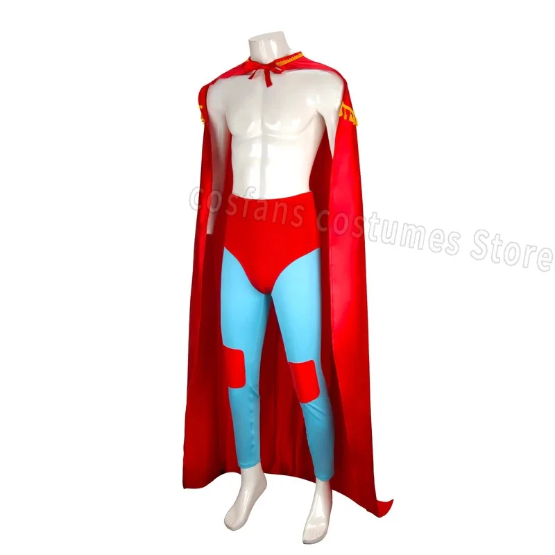 

⭕️⭐️⭕️New Men's Nacho Cosplay Costume Mexican Wrestling Libre Red Cloak Mask Pants Shorts Full Set Adult Halloween Carniva⭐️⭕️⭐️
