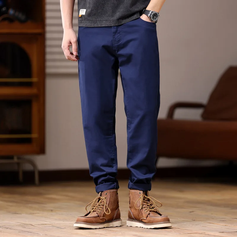 Pantaloni casual da uomo taglie forti Estate Autunno Pantaloni stile americano Pantaloni larghi elastici a gamba dritta Abbigliamento maschile 60KG-150KG