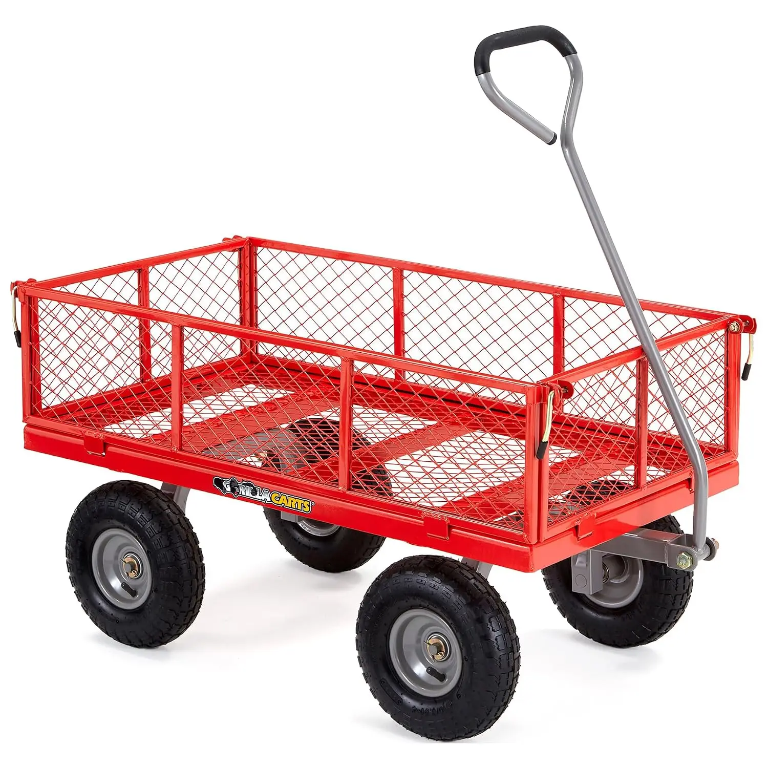Steel Utility Garden Cart, 800 lb. Capacity, 4 Cu Ft, Red, Customized