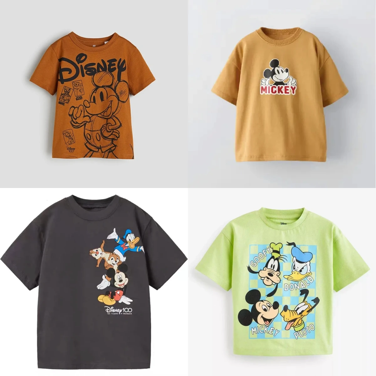 

Disney Cartoon Sports Shirt Top Men's And Women's Short Sleeved Printed Round Neck Top Children's Fashionable Casual Sportswear