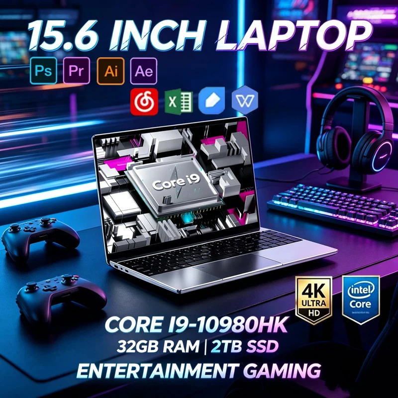 New 15.6" Gaming Ultrabook, Intel Core I9‑10980HK,32GB DDR4 2TB M.2 SSD,Win11 Pro,Fingerprint,WiFi6 BT5.2,4K HD Display